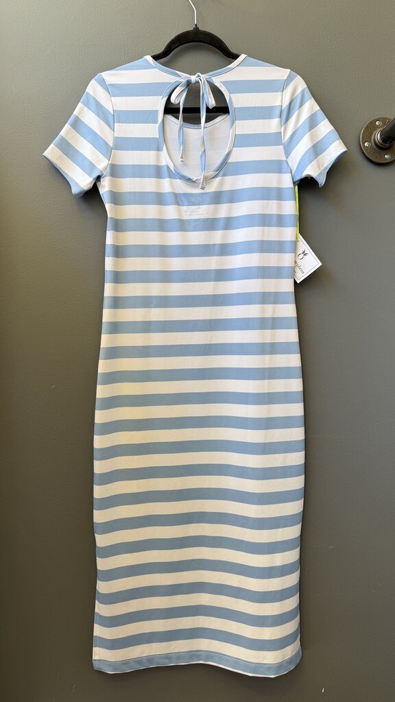 Short Sleeve Stripe Midi Dress