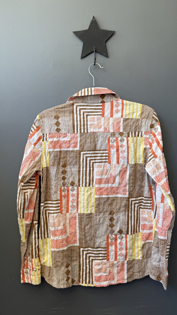 Mixed Print Button Up Shirt
