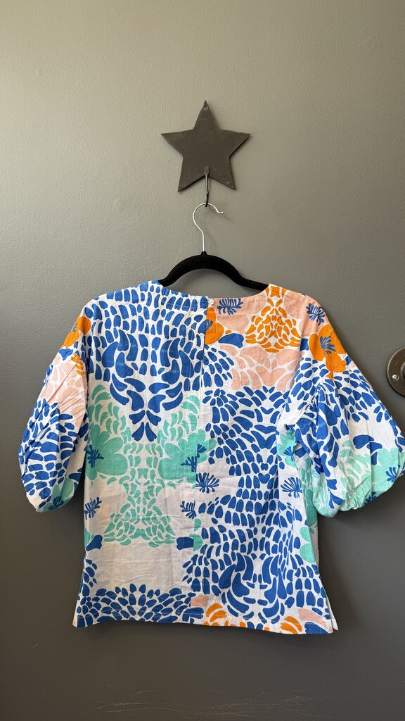 Puff Sleeve Cotton Blouse