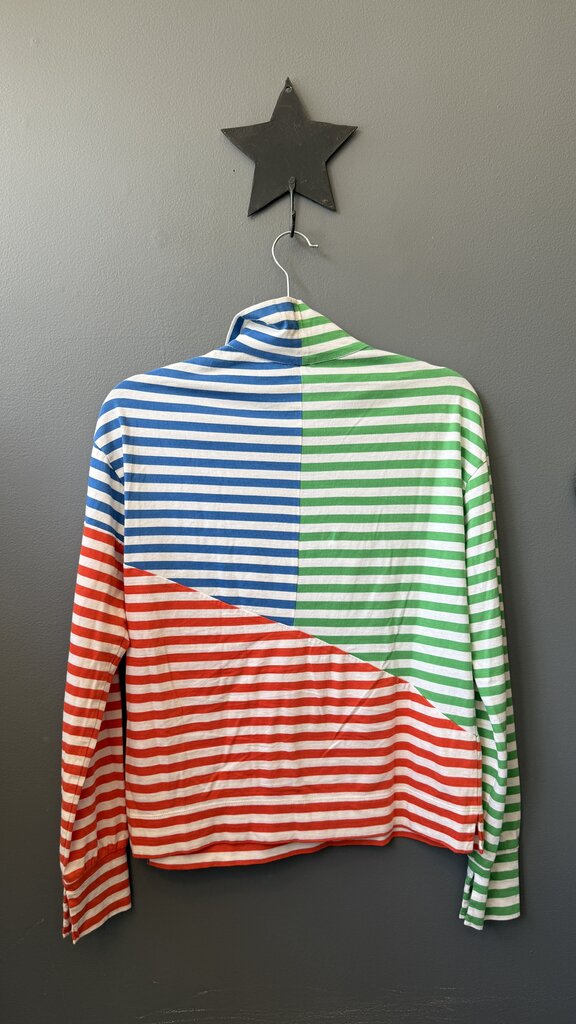 Mixed Stripe 1/4 Zip Pullover