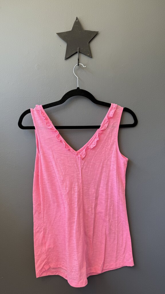 Ruffle Neck Vneck Tank Top