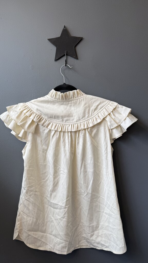 Silla Ruffle Cream Blouse