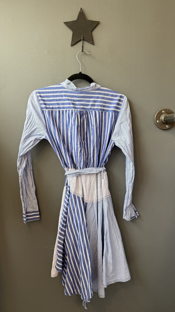 Mixed Stripe Wrap Dress