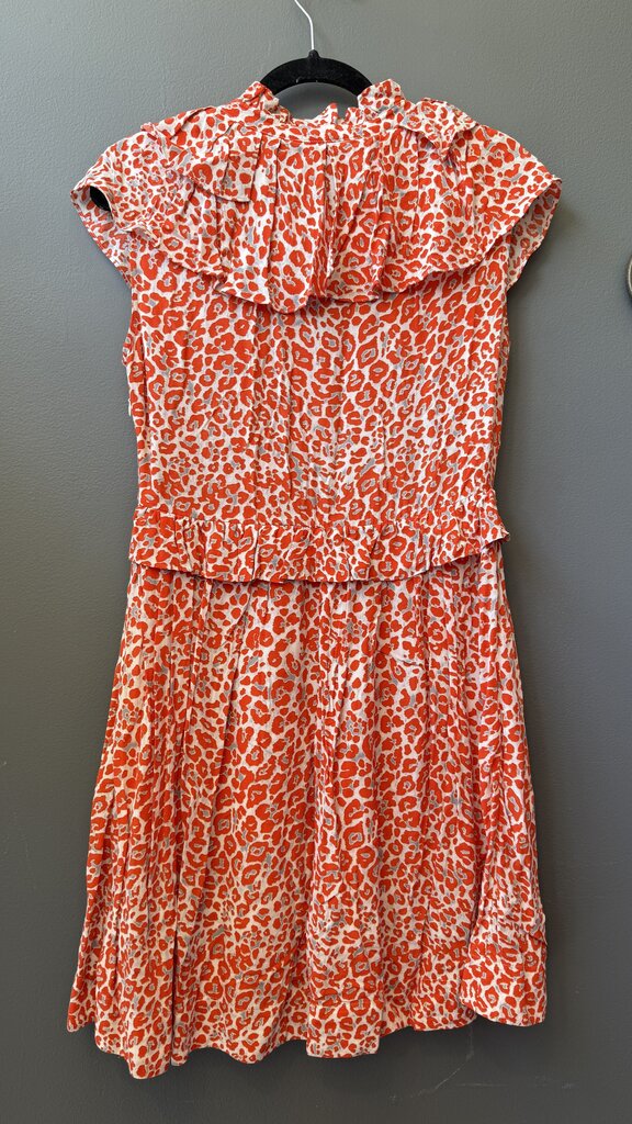 Leopard Ruffle Neck Dress