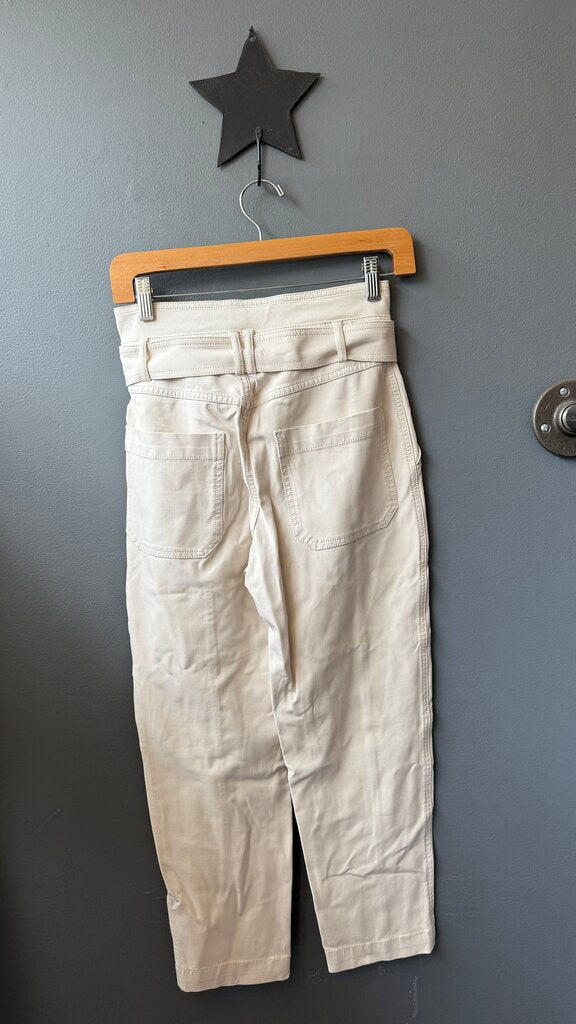 Petite Belted High Rise Tapered Pants
