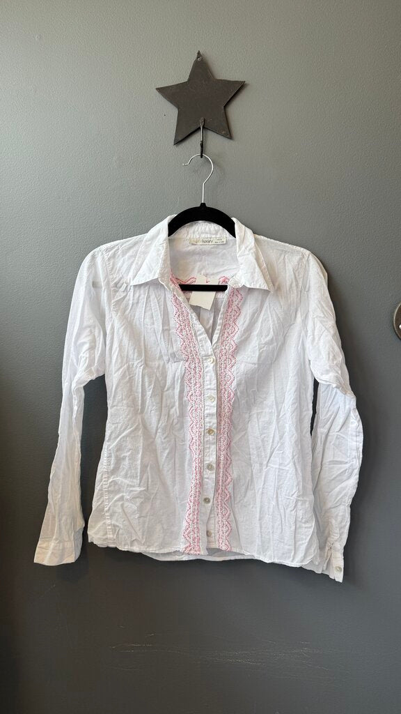 Embroidered Tissue Cotton Button Up Shirt