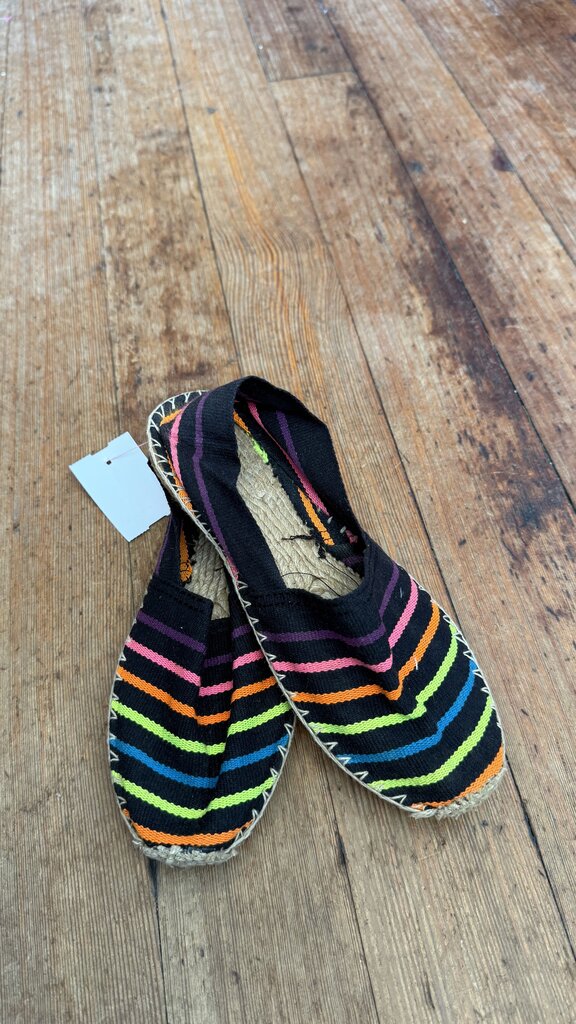 Neon Stripe Espadrille Flats