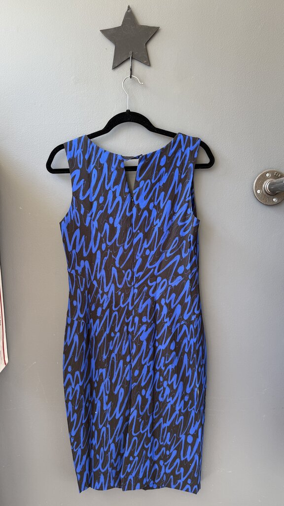 Script Print Midi Sheath Dress