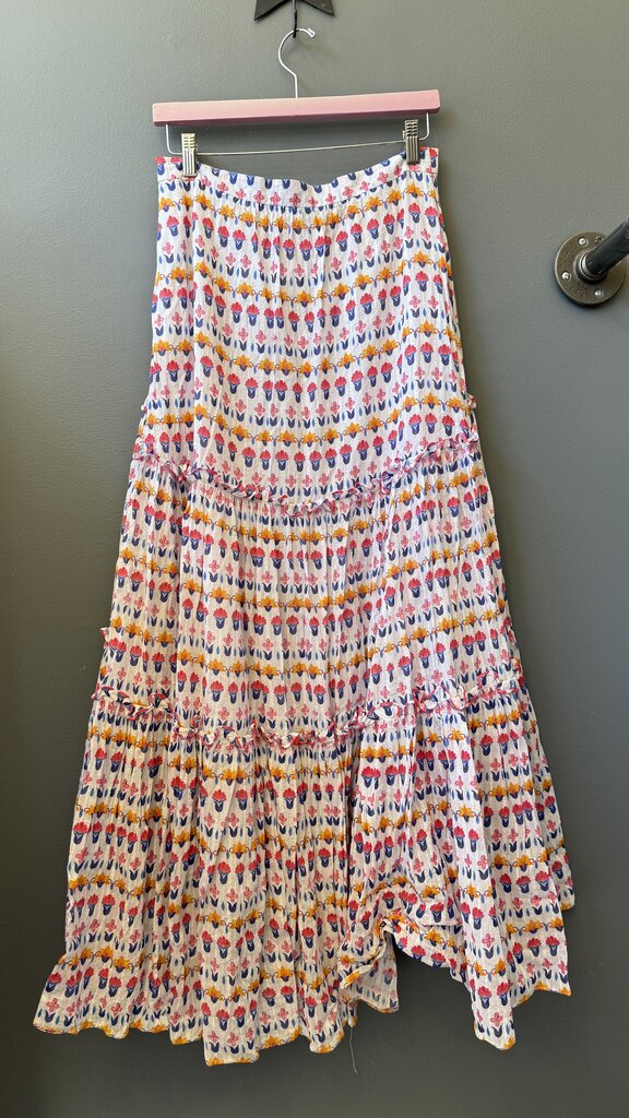 Tiered Print Maxi Skirt