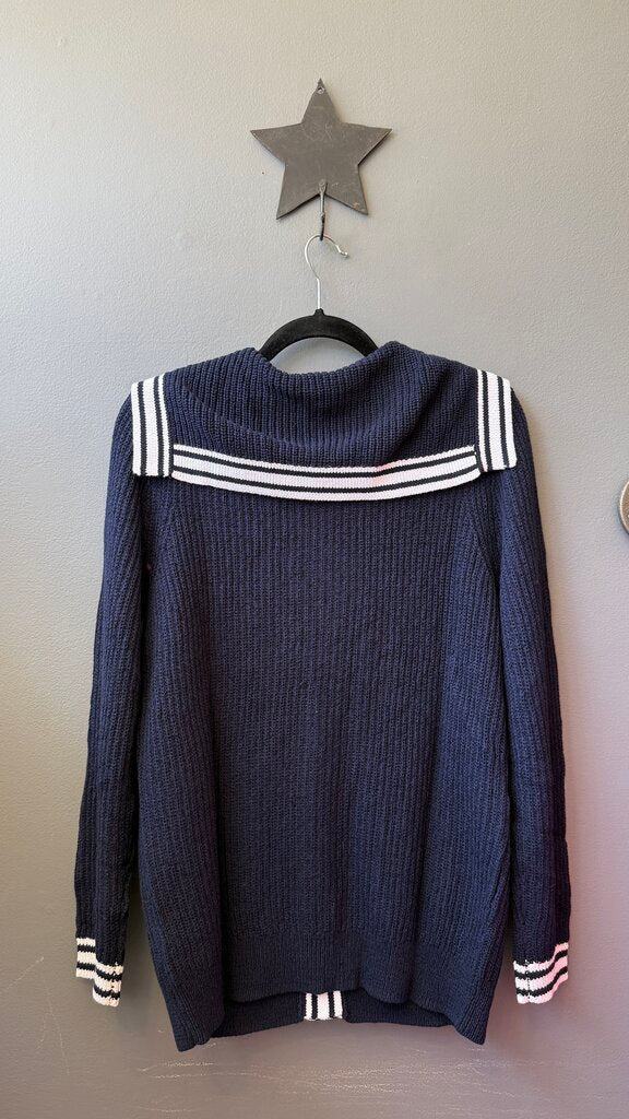 Sailor Collar Gold Button Cardigan Sweater