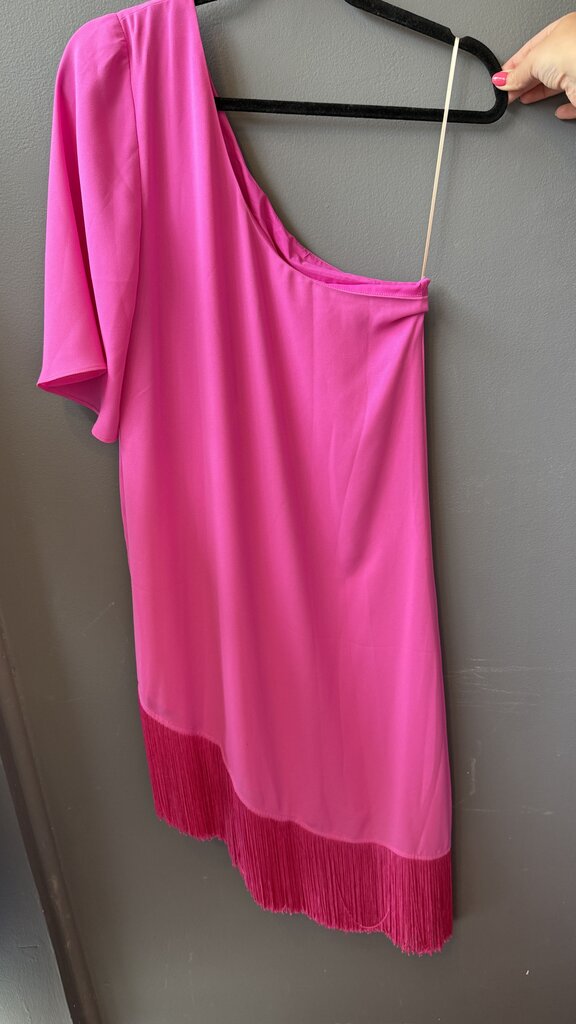 Fringe Hem Cocoon Dress