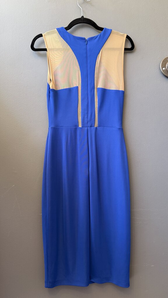 Mesh Panel Shoulder Sheath Dress