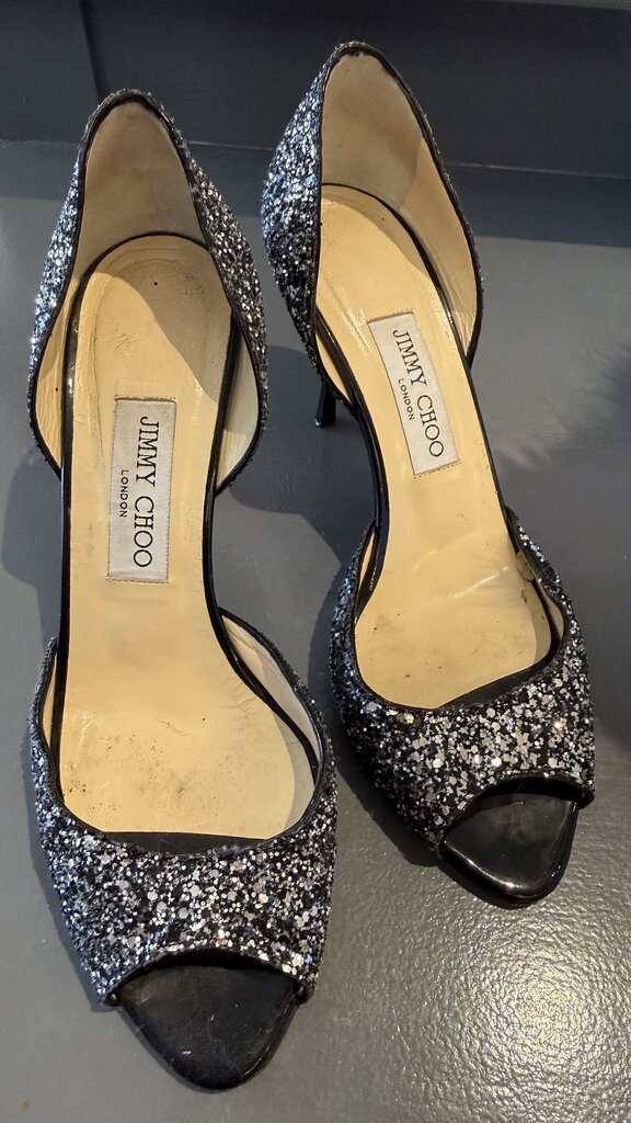 Glitter Peep Toe DOrsay 100 Heels