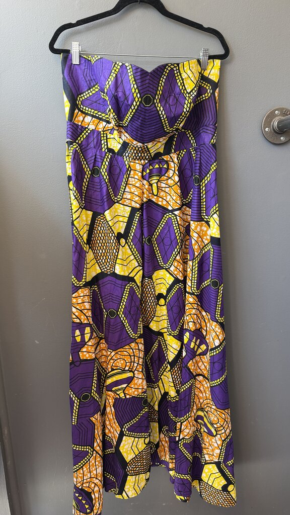 African Handmade Strapless Maxi Gown Dress