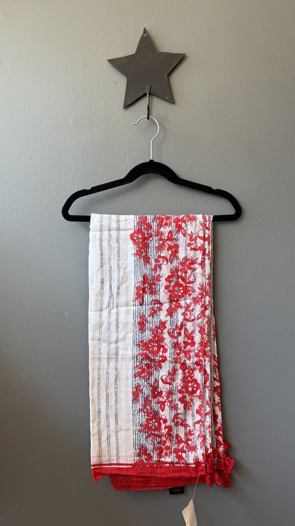 Cotton Tassel Corner Scarf Sarong