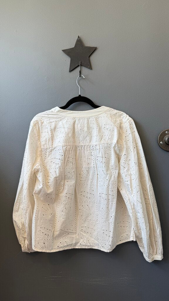 Shell Eyelet Popover Blouse