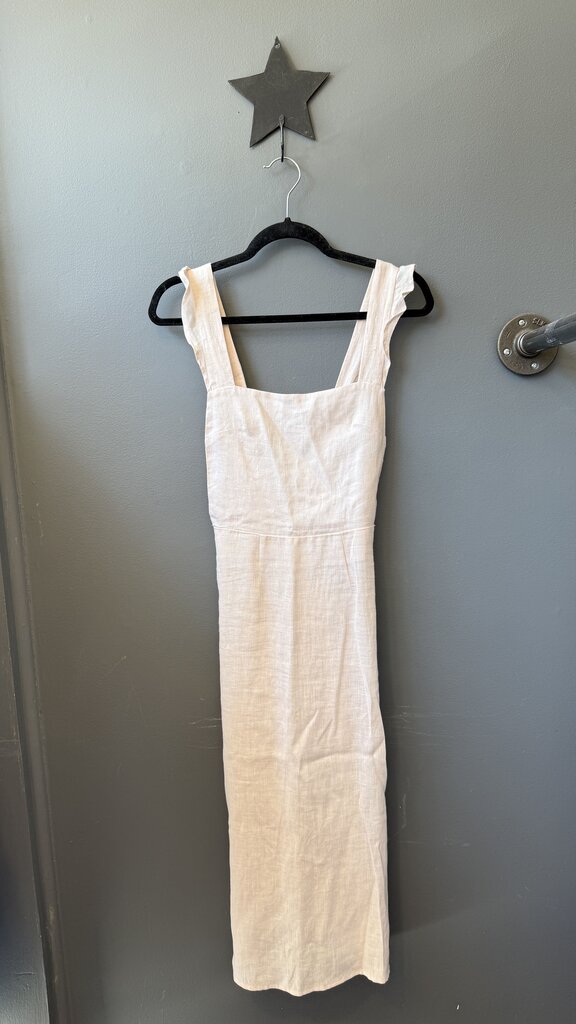 Linen Apron Midi Dress