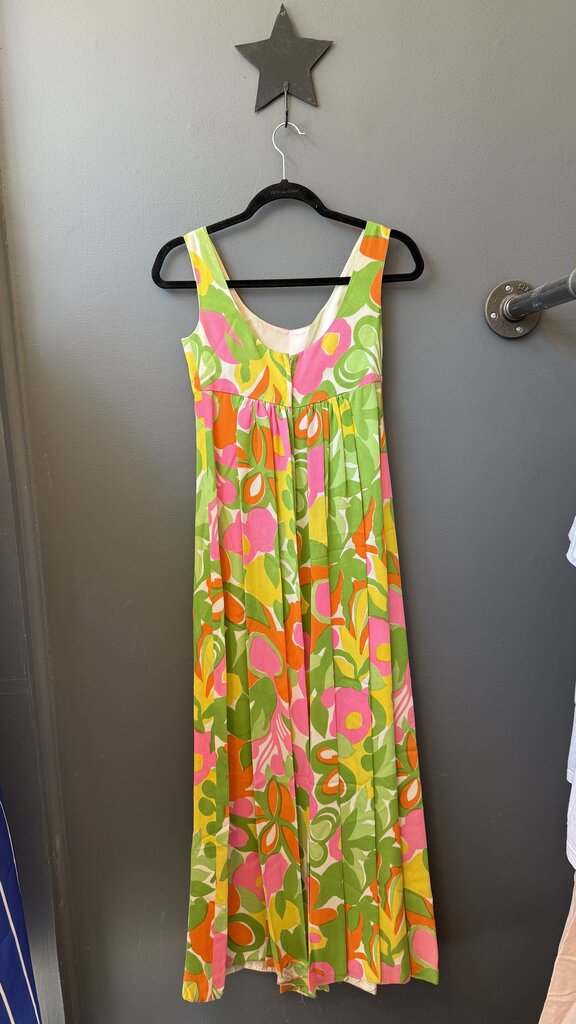 Vintage Bow Front Swirl Maxi Gown Dress