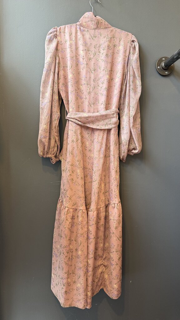 Floral Organza Mandarin Maxi Gown Dress