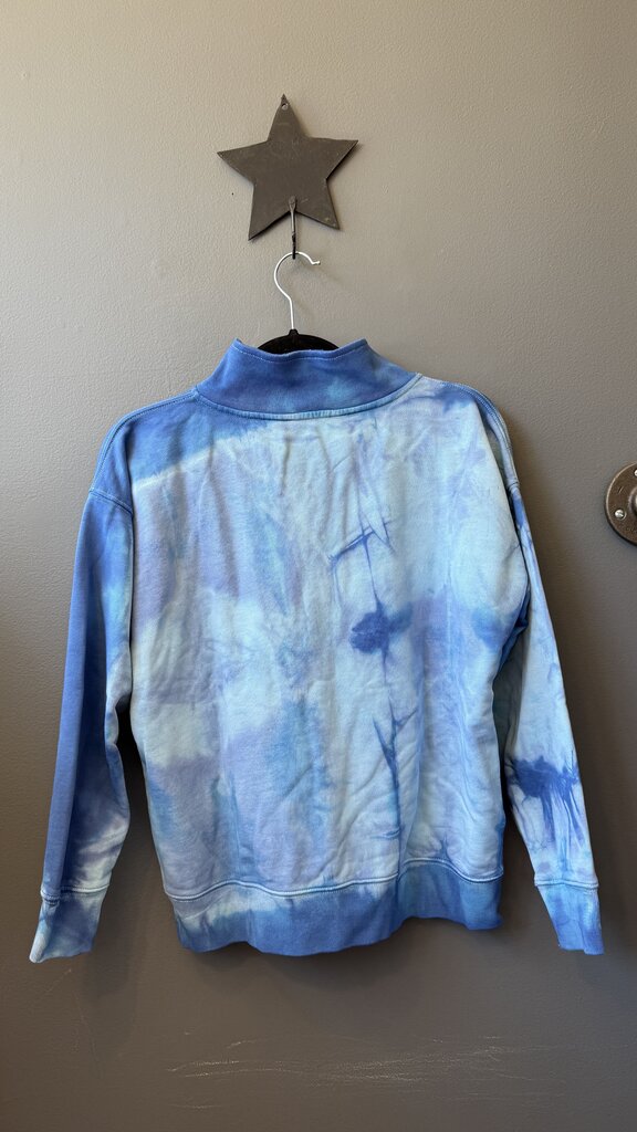 Indigo Dyed 1/4 Zip Pullover Sweatshirt