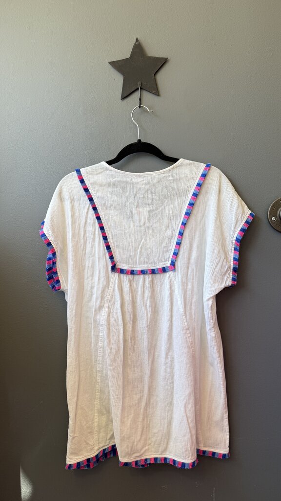 Fringe Trim Gauze Coverup