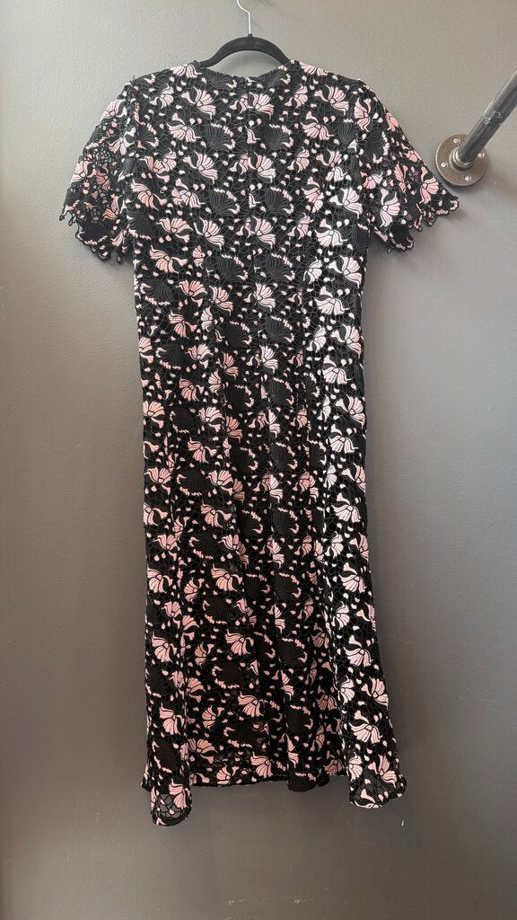 Lace Kick Hem Midi Gown Dress