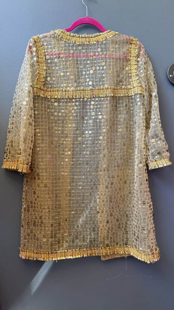 Tweed Dress + Sheer Sequin Jacket
