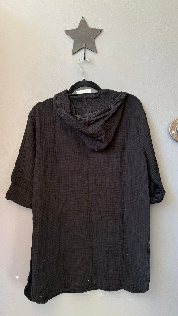 Crochet Trim Hoodie Coverup