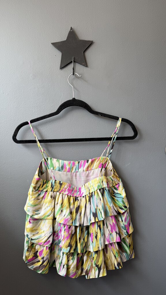 Silk Tiered Print Top