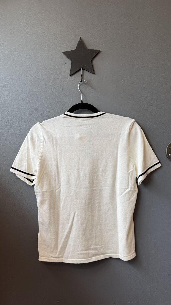 Black Trim Knit Sweater Top