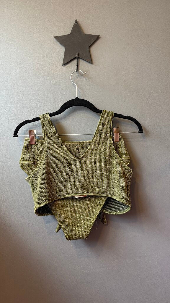 Set Knit Front Tie Bikini