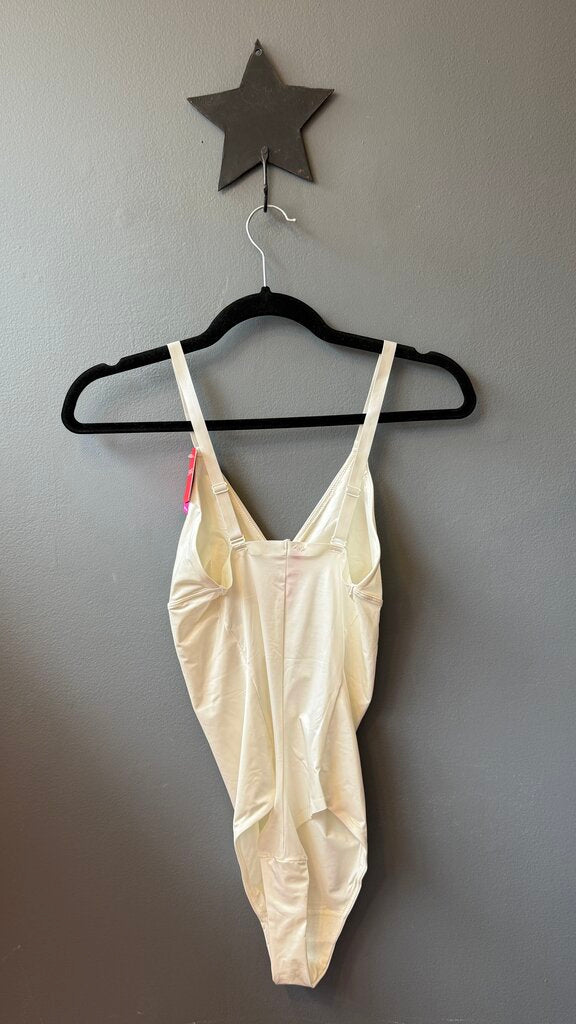 Satin White Thong Bodysuit