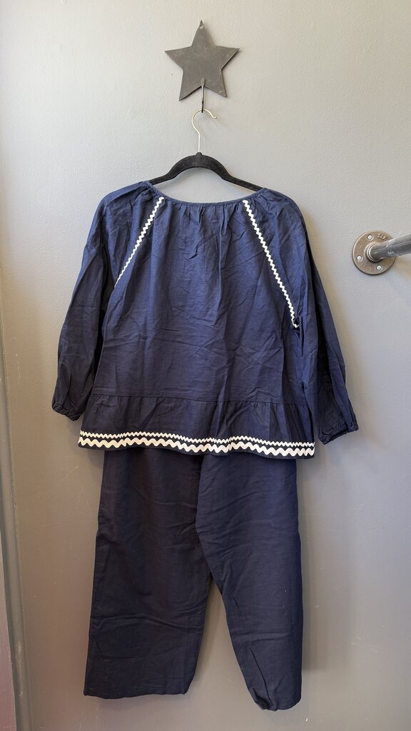 Linen Cotton Ric Rack Blouse