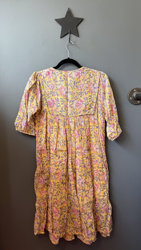 Block Print Gauze Midi Dress