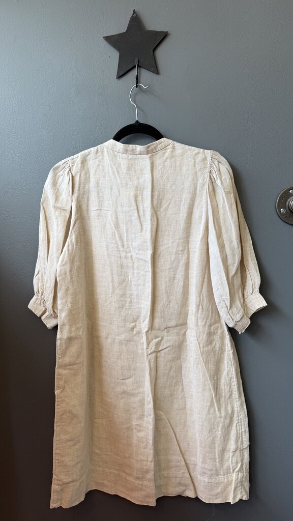 Linen Notch Neck Shift Dress