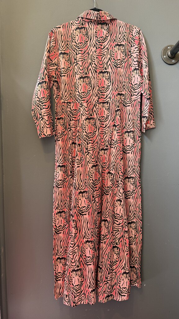 Print Cotton Aline Midi Shirtdress