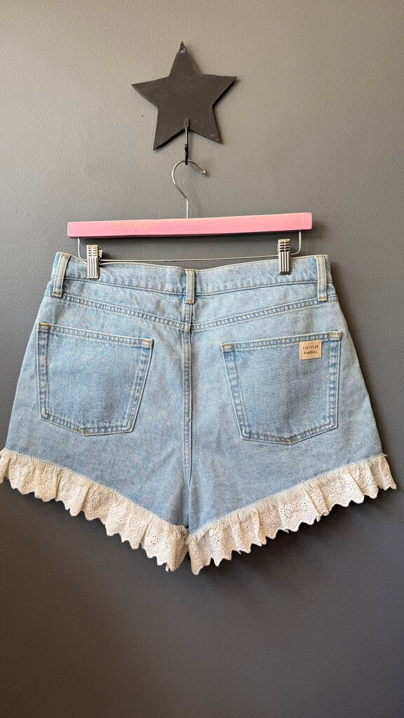 Kay Lace Trim Denim Shorts