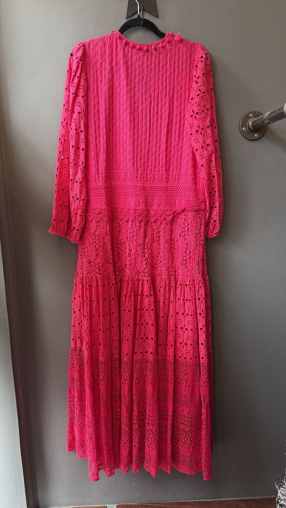 Lace Eyelet Tassel Maxi Dress