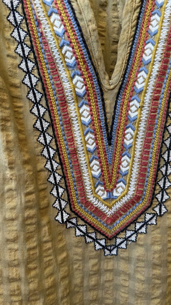 Embroidered Seersucker Blouse