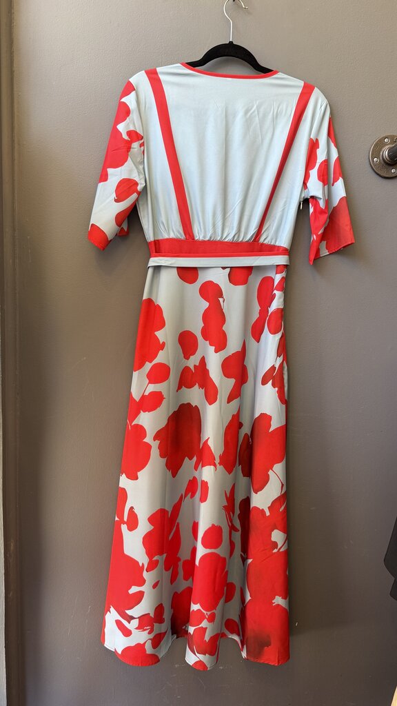 Floral Surplice Midi Dress