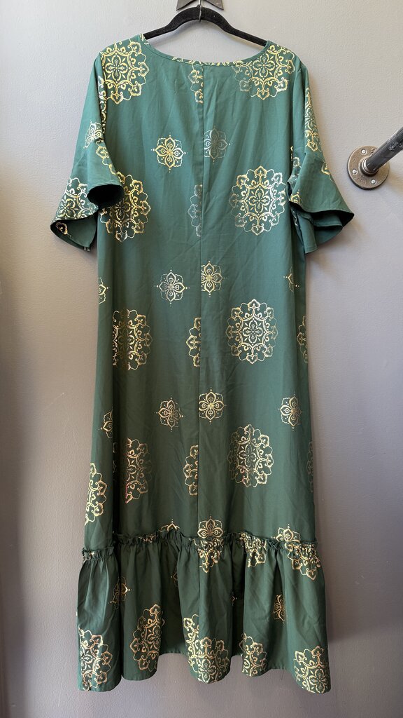 Gold Motif Maxi Dress