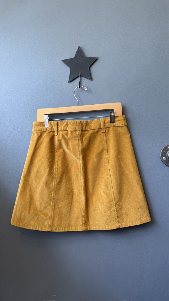 Corduroy Button Front Mini Skirt