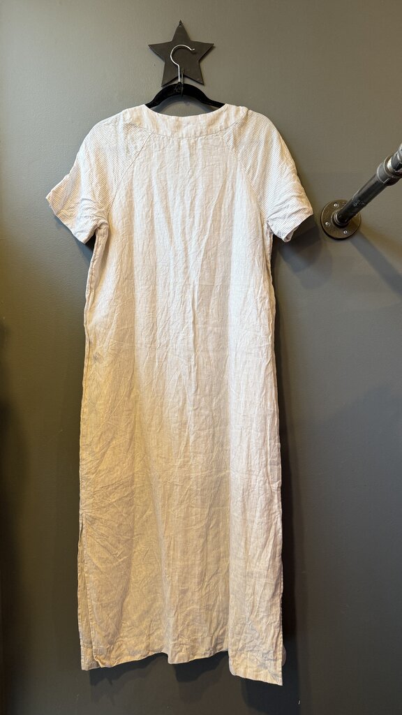 Linen Stripe Caftan Maxi Dress