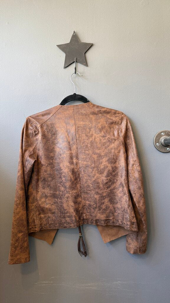 Faux Distressed Leather Jacket