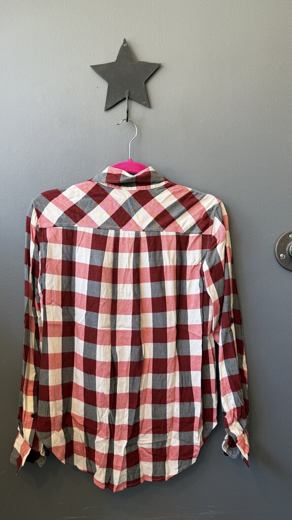 Check Faux Wrap Top