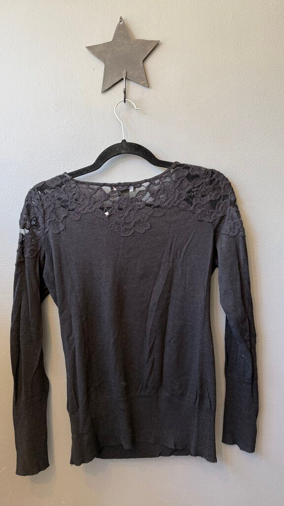 Lace Neckline Sweater