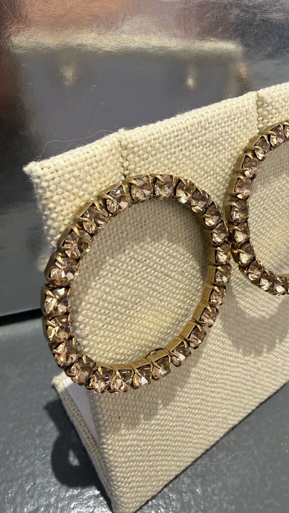 LorenHope Rhinestone Circle Stud Earrings