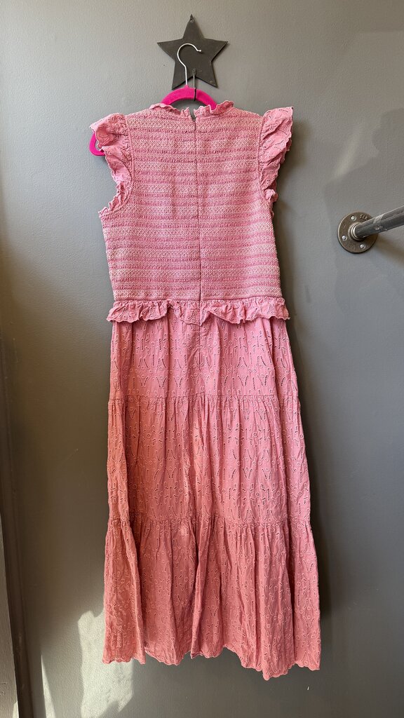 Smocked Eyelet Midi Dress