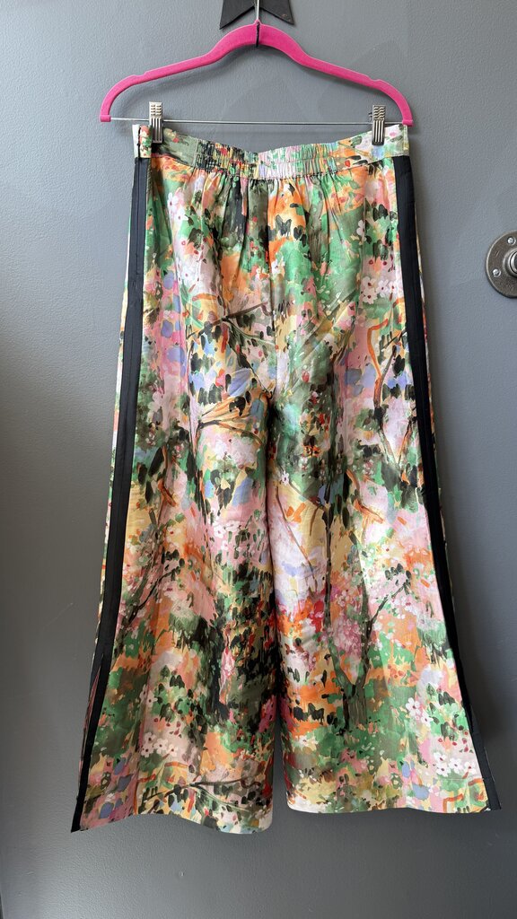 Wide Leg Satin Printed Palazzo Pants
