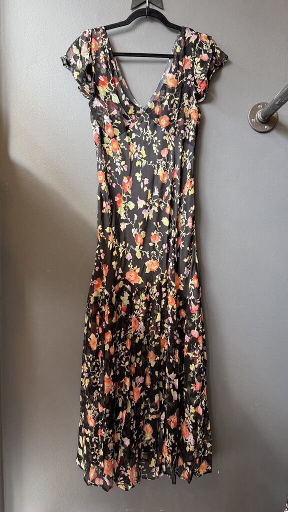 Silk Chiffon Floral Maxi Dress